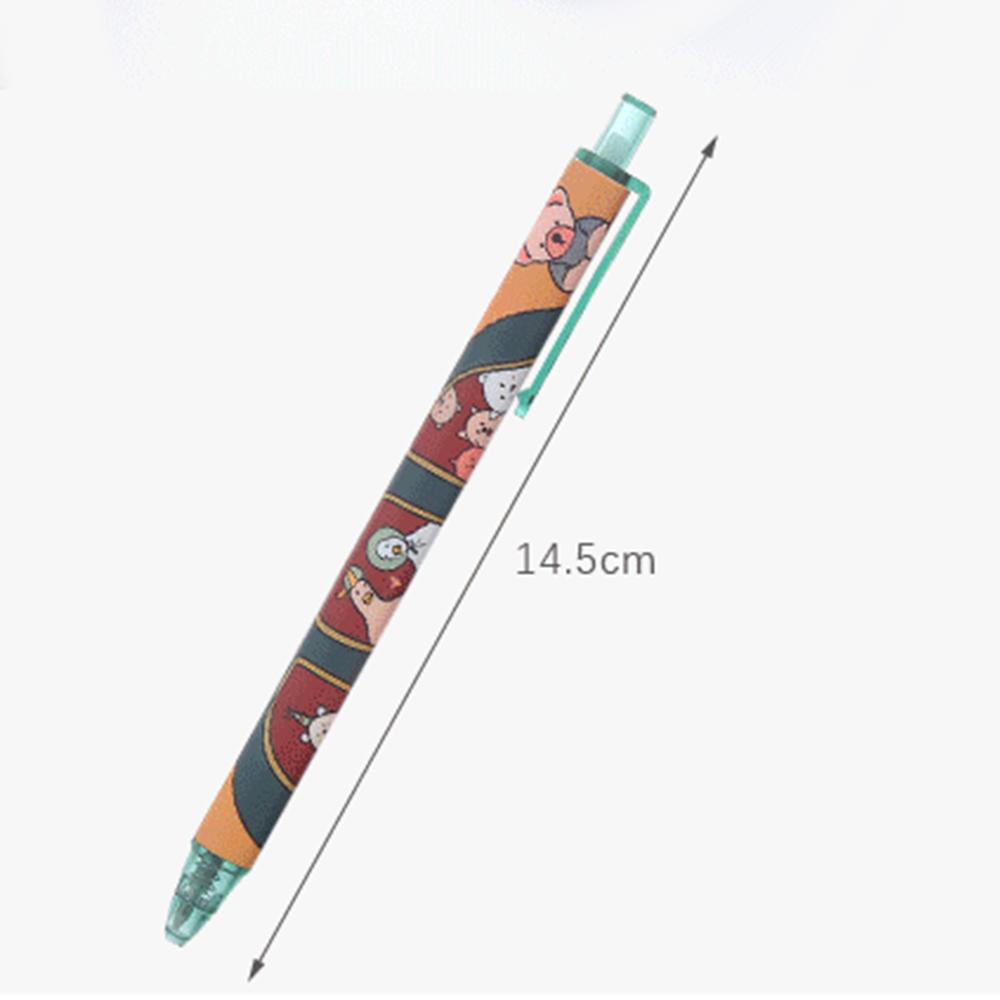 6pcs Cartoon Cute Creative Student Press Black Ink Neutral Pen Business Signature Pen Stationery Office Supplies