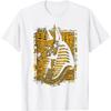 Égypte ancien visage de chacal doré pharaon sphinx égyptien T-Shirt(2)