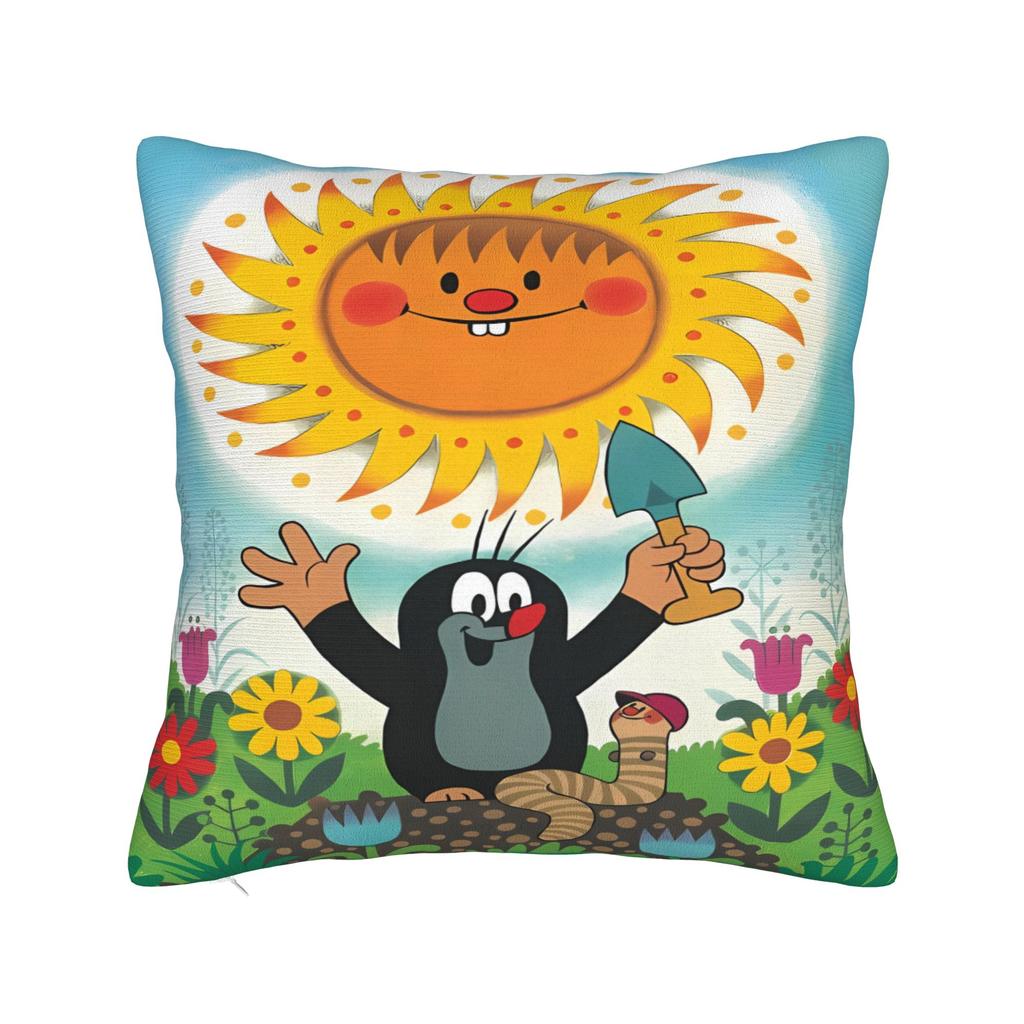 Pillow Case The Little Mole Soft Pillow Cover For Sofa Home Decoration Retro Trendy Pillowcases