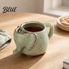 Handmade Pottery Coffee Cup Elephant Tea Mug Ceramic with Bag Holder