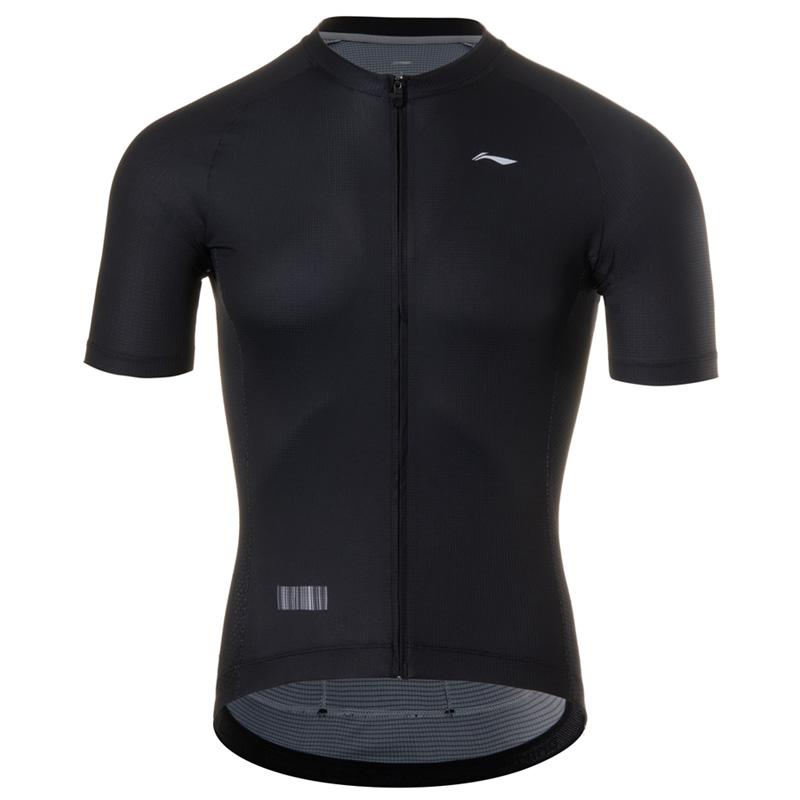 

Li Ning Удобная Дышащая Профессиональная Веломайка с Коротким Рукавом и Принтом на Спине Мужская майка Черный LCUZ233-1 M