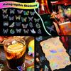 100 Transparent Butterfly Laser Stickers Holographic Stickers Laser Flash Holographic Stickers