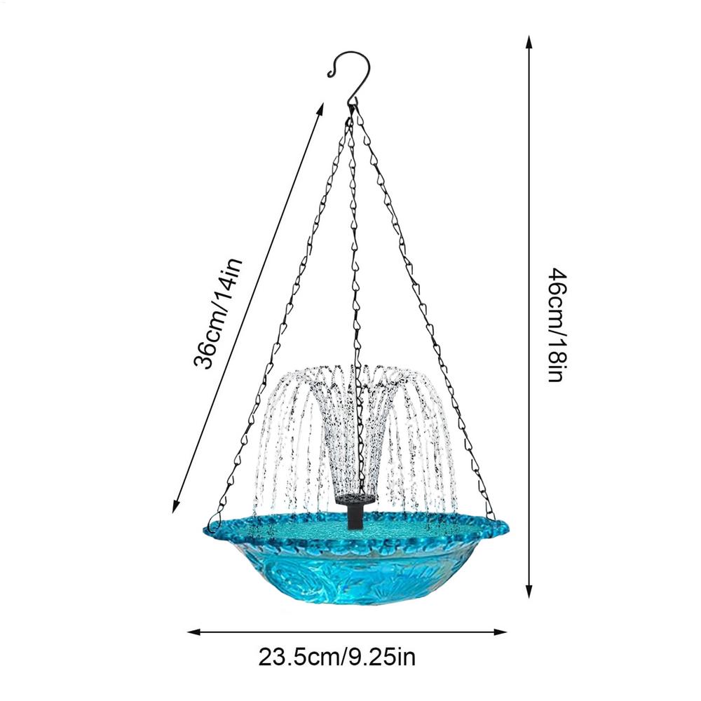 Solar Bird Baths Hangable Shower Bowl Solar Fountain For Bird Bath With Water Pump Birdbath For Outdoor Patio Garden Backyard