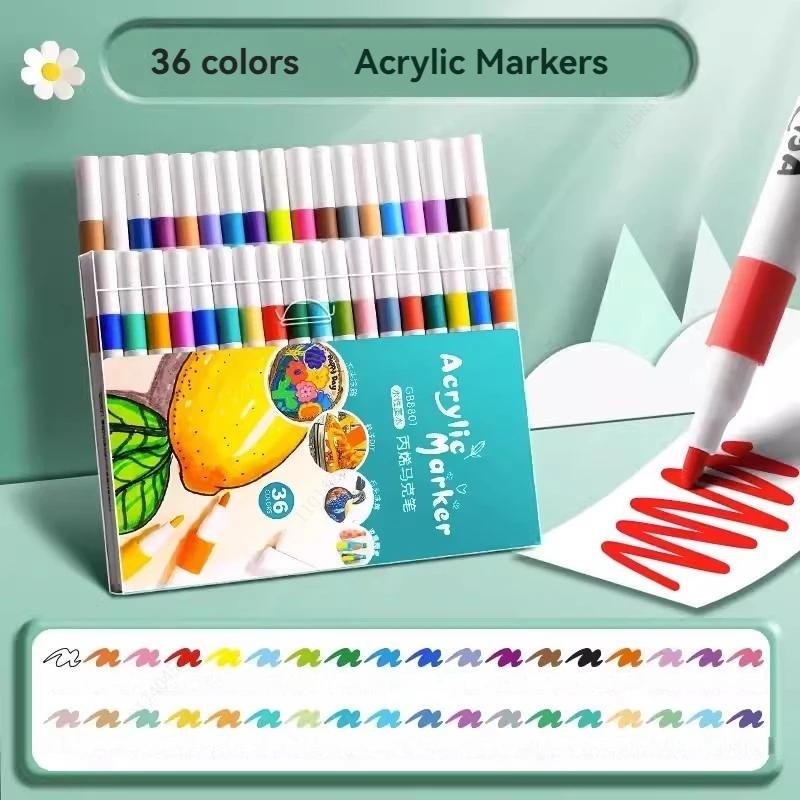 Colores Set Acrylic Paint Art Marker Pen Rock Painting for Kids Graffiti Stone Ceramic Glass Wood DIY Crafts Art Supplies