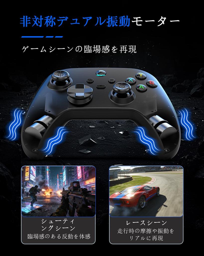 PC Controller Compatible with Wireless Gamepad Turbo Rapid 1000Hz Polling Hole Back HD Vibration Dedicated App Compatible Switch/Android/iOS/PC/Steam,