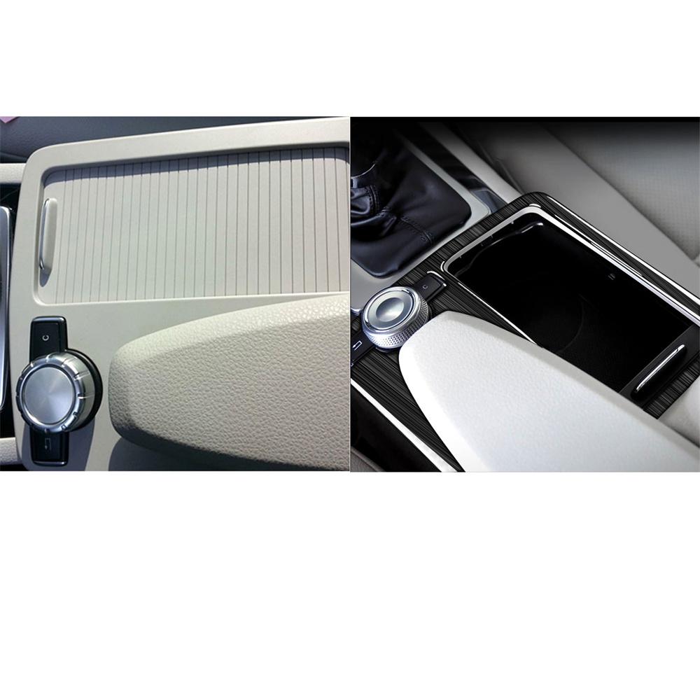Carbon Fiber Car Cup Holder Panel Cover Trim For Mercedes Benz C E Calss  LHD