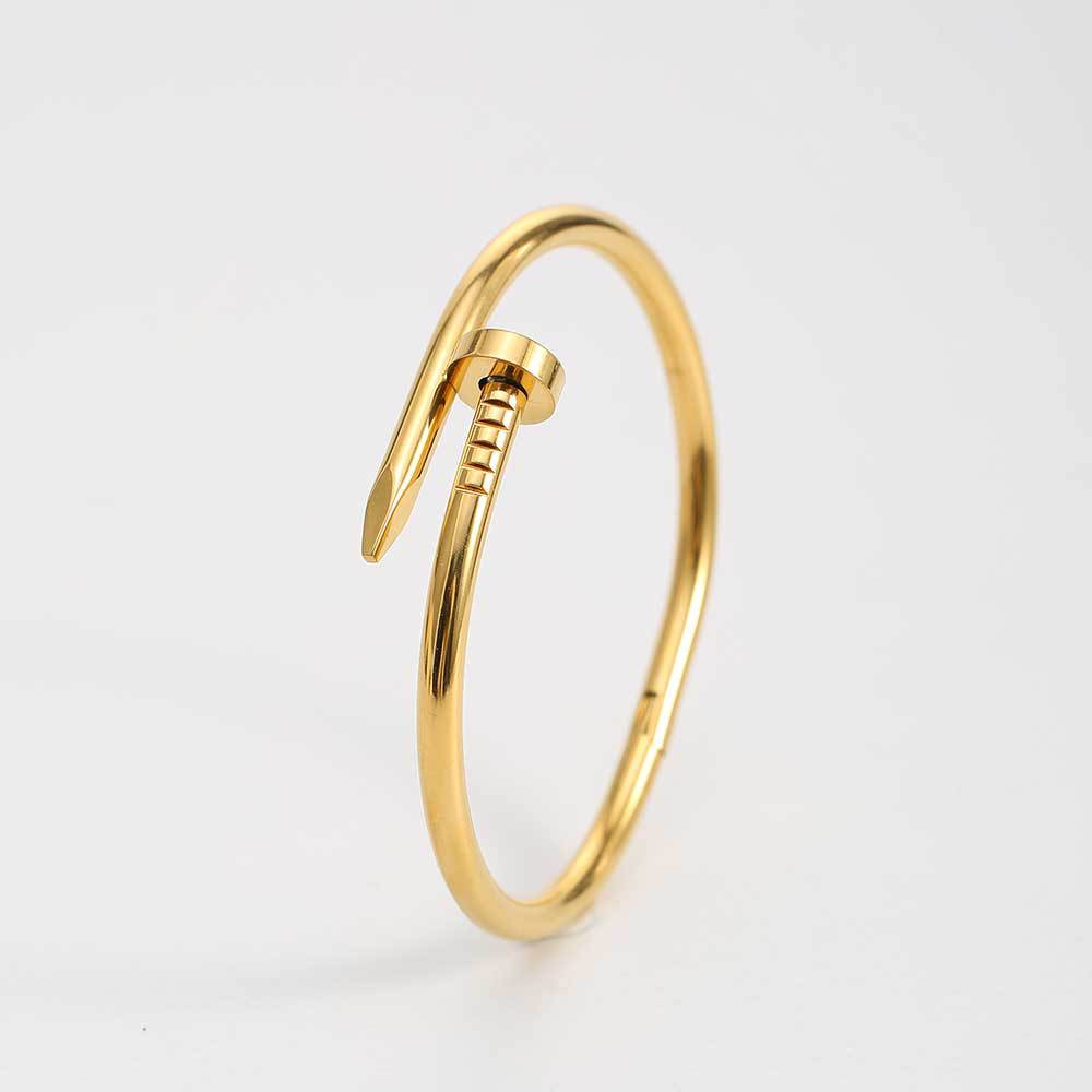Vendita Calda Braccialetto con Fibbia ad Ardiglione in Acciaio Inossidabile Design Personalizzato Lusso Leggero Semplice Moda Braccialetto Senza Colore Per Donne
