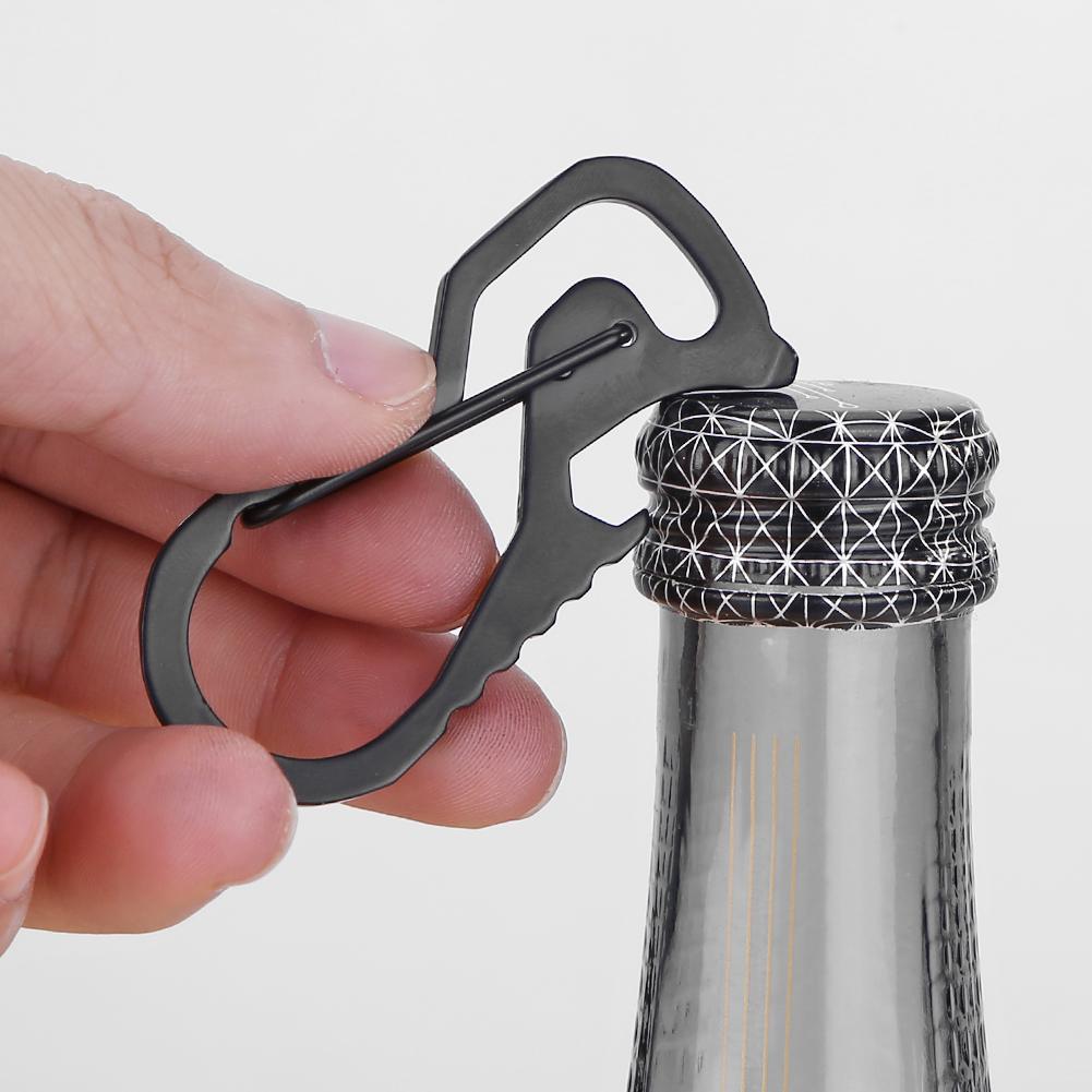 Slotted Screwdriver Stainless Steel Pocket Keychain Carabiner Multifunctional Practical Mountaineering Buckle Hiking Equipment
