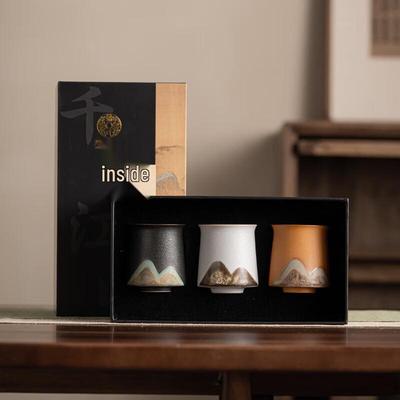 Chinese Style Hand-painted Landscape Ceramic Teacup Gift Box
