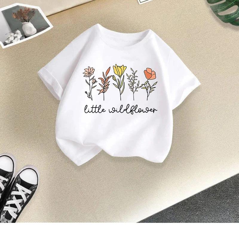 Children's T-shirt girls short-sleeved new style girls summer round neck loose casual top butterfly print cross-border