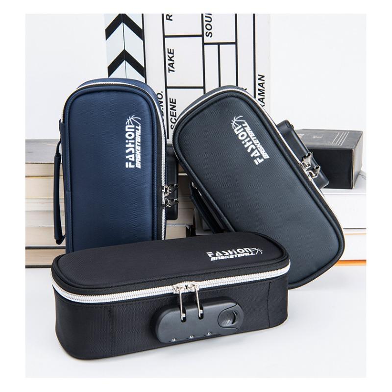Large Capacity Minimalist Korean Style Pencil Case with Combination Lock for Elementary, Middle and High School Students.