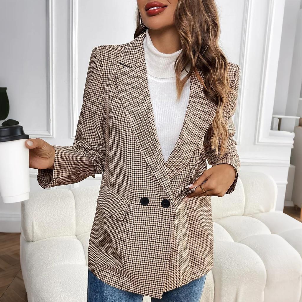 Women's Loose Casual Lapel Loose Long Sleeved Pocket Coat Fashionable Coat