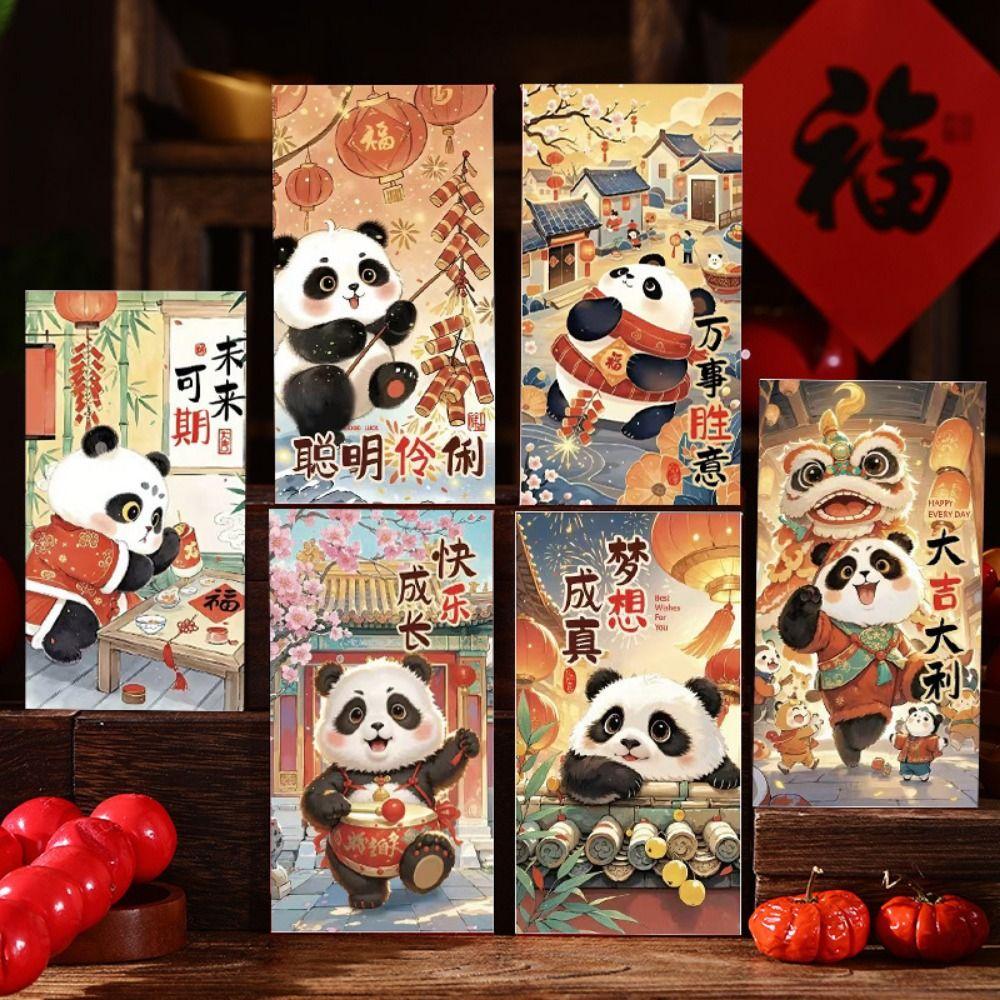 6pcs Traditional New Year Red Envelopes Chinese Style Good Lucky Red Packets  Graduation