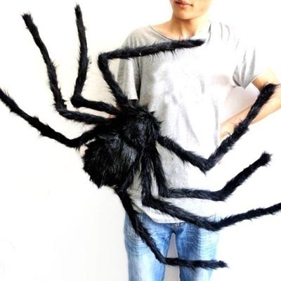 200cm Halloween Duży Pluszowy Pająk Horror Dekoracja Halloween Rekwizyty na Imprezę Dekoracja Gigantyczny Pająk 30-200cm Czarny Pająk Zabawka Pluszowa