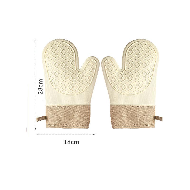 Hitzebeständige Silikonhandschuhe Mikrowellenofen Backhandschuhe Küche Verbrühschutz Rutschfest Silikon BBQ Hitzeschutz Fäustlinge