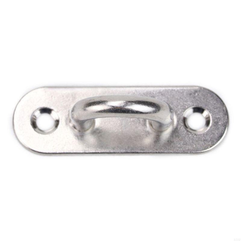 2025 New 6Pcs 5mm Boat Yacht Fixing Buckle Stainless Steel Eye Plate Oblong Oblong Pad Eye Plates Ceiling Wall Mount U Hook