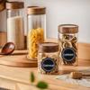 240/60PCS Self-Adhesive Spice Jars Labels Glass Bottles Sticker Tags Waterproof Kitchen Seasoning Label Stickers for Containers