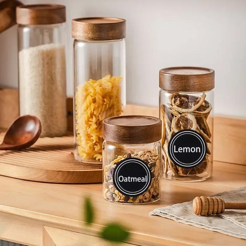 240/60PCS Self-Adhesive Spice Jars Labels Glass Bottles Sticker Tags Waterproof Kitchen Seasoning Label Stickers for Containers