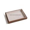 Black Walnut Metal Jewelry Tray with Linen Display for Rings