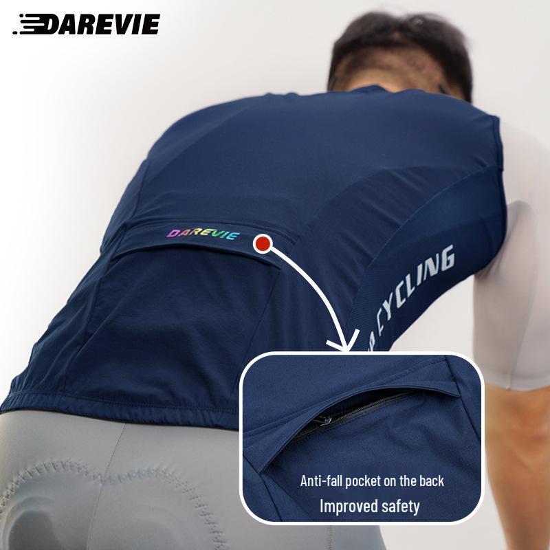 Darevie Windproof Breathable Double Zipper Cycling Vest for Mountain and Road Biking (Spring, Autumn, Winter)