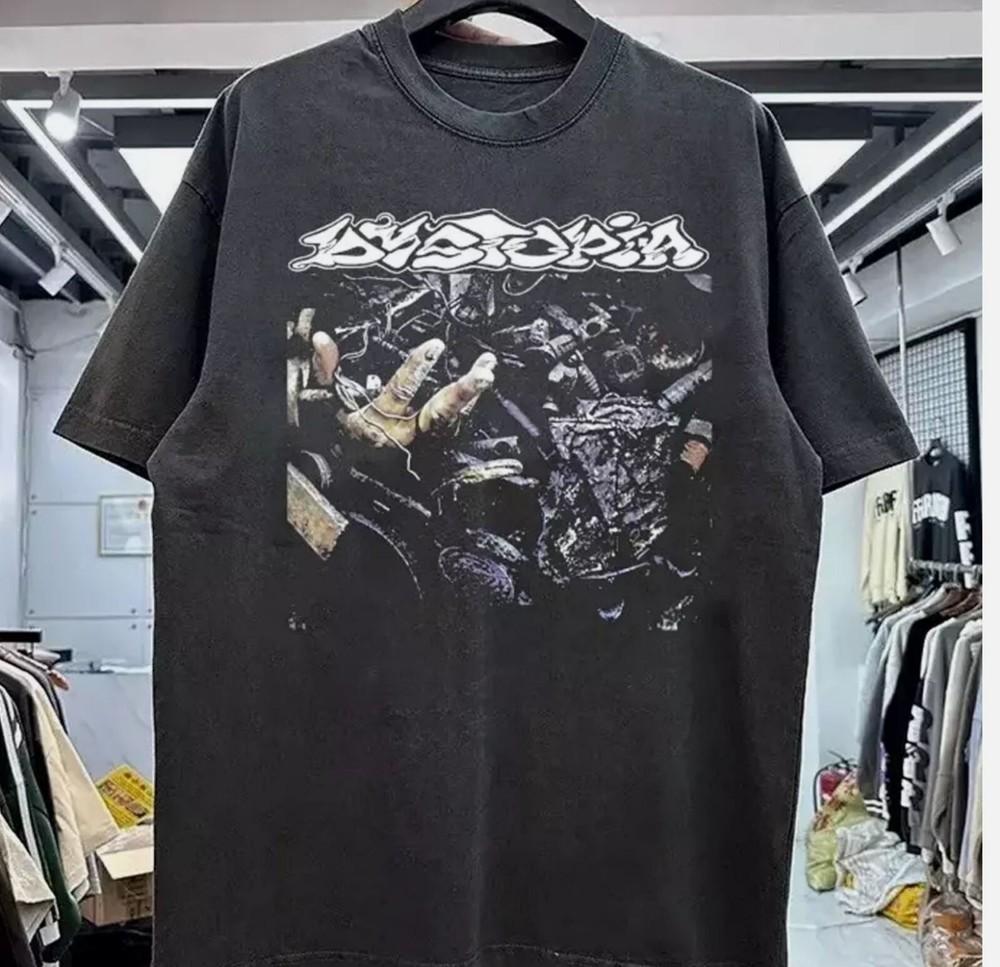 Dystopia band svart t-skjorte Bomulls-T-skjorte Alle størrelser S-345XL kort erme