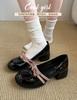 Black retro French thick high heel light mouth single shoes women's summer 2025 new with skirt versatile height increase Mary Jane shoes
