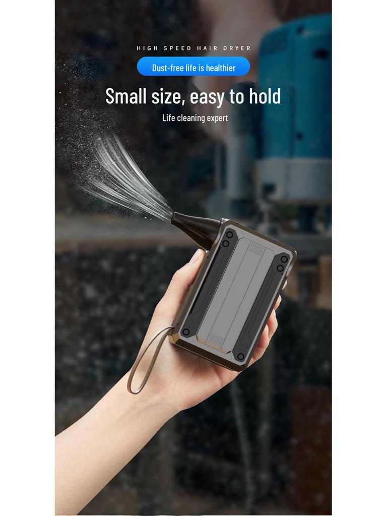 W10 Multifunctional High-Speed Turbo Fan with LED Light & Power Bank - 130,000 Speed Dust Removal Hair Dryer