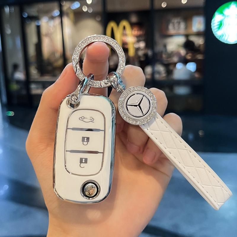 KMLC1 Car Key Case Cover Shell Bag For Mercedes Benz Smart Fortwo 453 Forfour 2015 2016 2017 CWTWB1G767 TWB1G767 Keychain Accessories