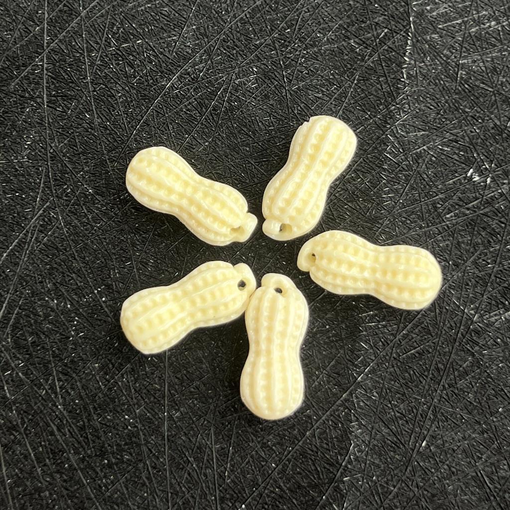 10Pcs, Cute Peanut Plastic Beads, Lightweight Shatterproof, Fits Beading Wires for Necklace/Bracelet/Keychain, Popular 2026 Craft Beading Supplies