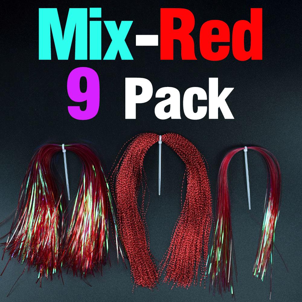 MNFT 9Packs Flashabou Fly Tying Materials Making Flies Jig Fishing Lure Crystal Krystal Flash String Ripple Saltwater Freshwater