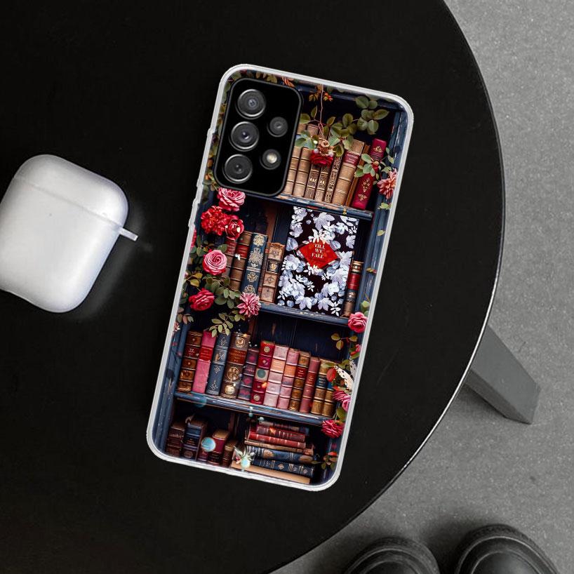 Read Books Illustration Reading Phone Case Cover for Samsung Galaxy A12 A22 A32 A52 A72 A02S A51 A50S A31 A20S A10S Note 20 Ultr