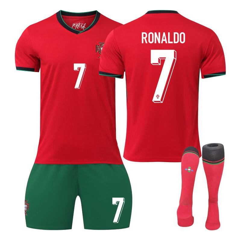 Set Maglia da Calcio Portogallo Ronaldo Casa 2024-25 Versione Fan