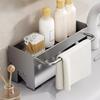 Draining Rack Kitchen Sink Organizer Anti-Rust Carbon Steel Structure Self-Draining Design Towel Rack Sponges Soap Detergent Bottle Holder