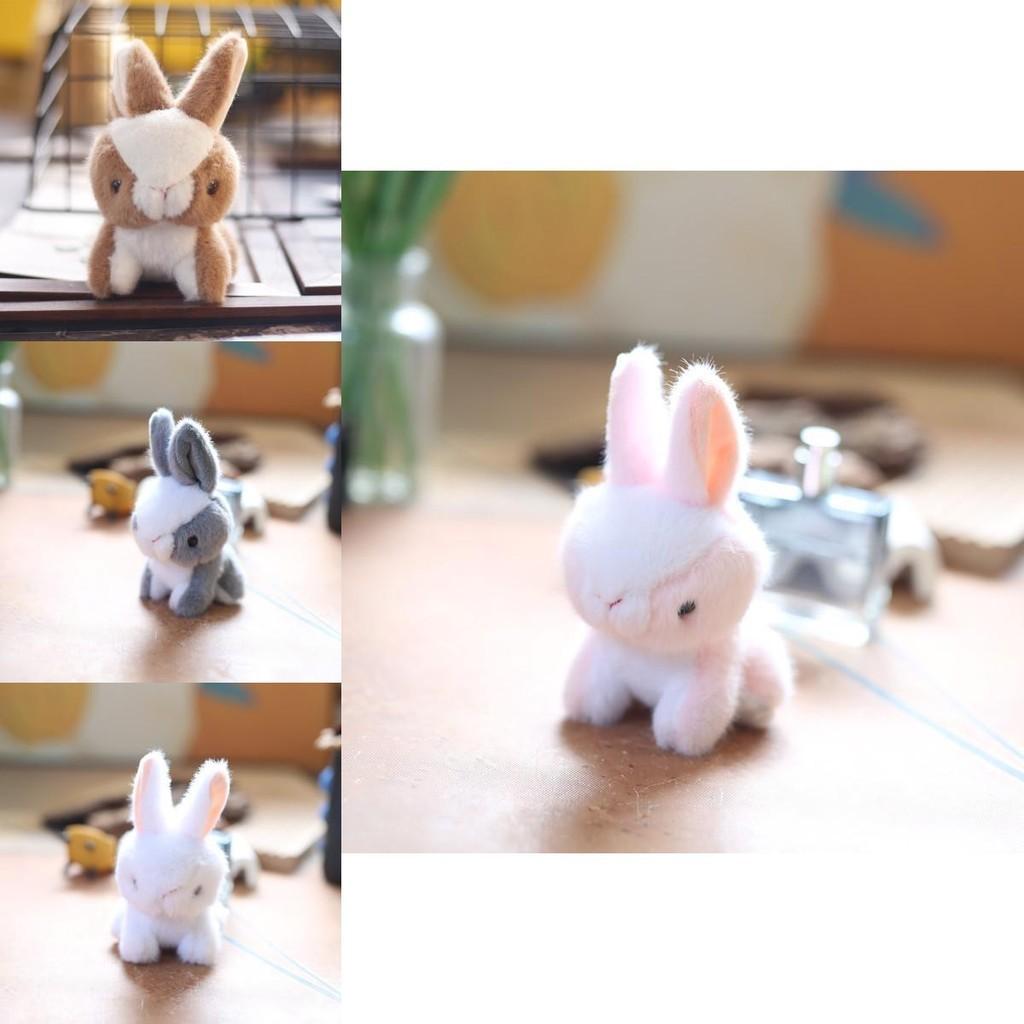 Adorable Plush Bunny Keychain Soft Stuffed Animal Toy Cute Rabbit Bag Charm