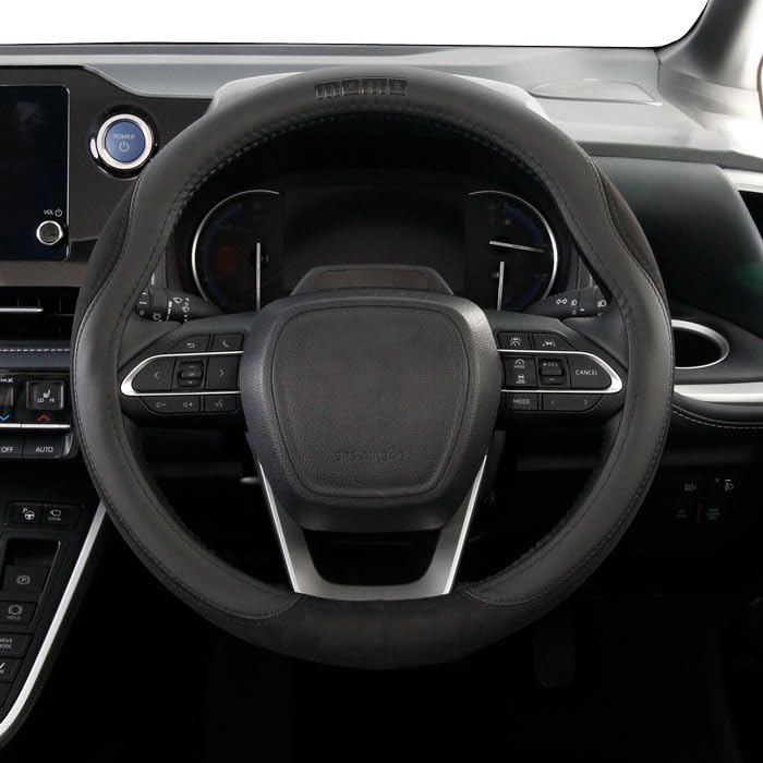 MOMO Comfort Microfiber Black Edition Steering Wheel Cover, Size Small, 36.5-37.9cm, for Kei Cars, Compact Cars, and Minivans