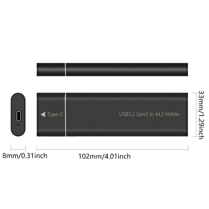 M.2 NVME Solid Disk Case, 10Gbps High Speed Data Transfer, Metal Cooling Shell Hard Disk Case Box for 2230-2280