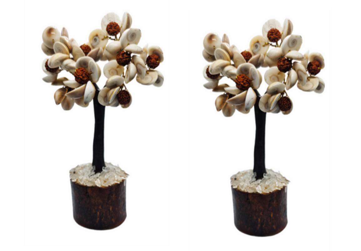 @ Gomti Chakra & Rudraksha Beads Tree For Home & Office 2 Pcs 190Gm Zr-3069-60%Off