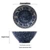 Japanese Ceramic Ramen Bowl Set: Large Retro Conical Hat Design Soup & Noodle Bowl with Plate