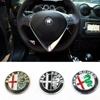 UHNPV1 TFLGX1 1 Pièce 40mm Autocollant Emblème Logo Volant de Voiture pour Alfa Romeo Mito Giulia Giulietta 147 156 166 159 Stelvio Sportiva 4C 8C GT