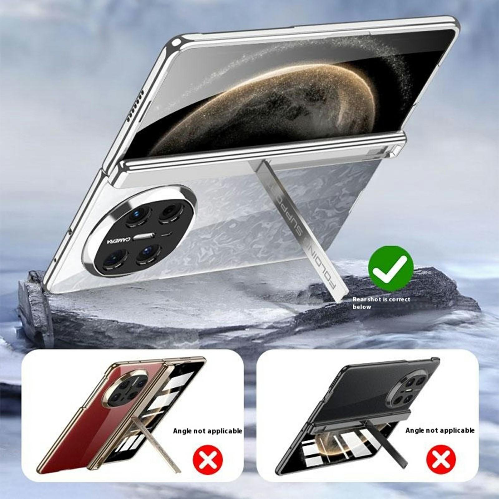 

For Huawei Mate X6 Case Ultra Clear Magnetic Hinge PC+Tempered Glass Phone Cover Black