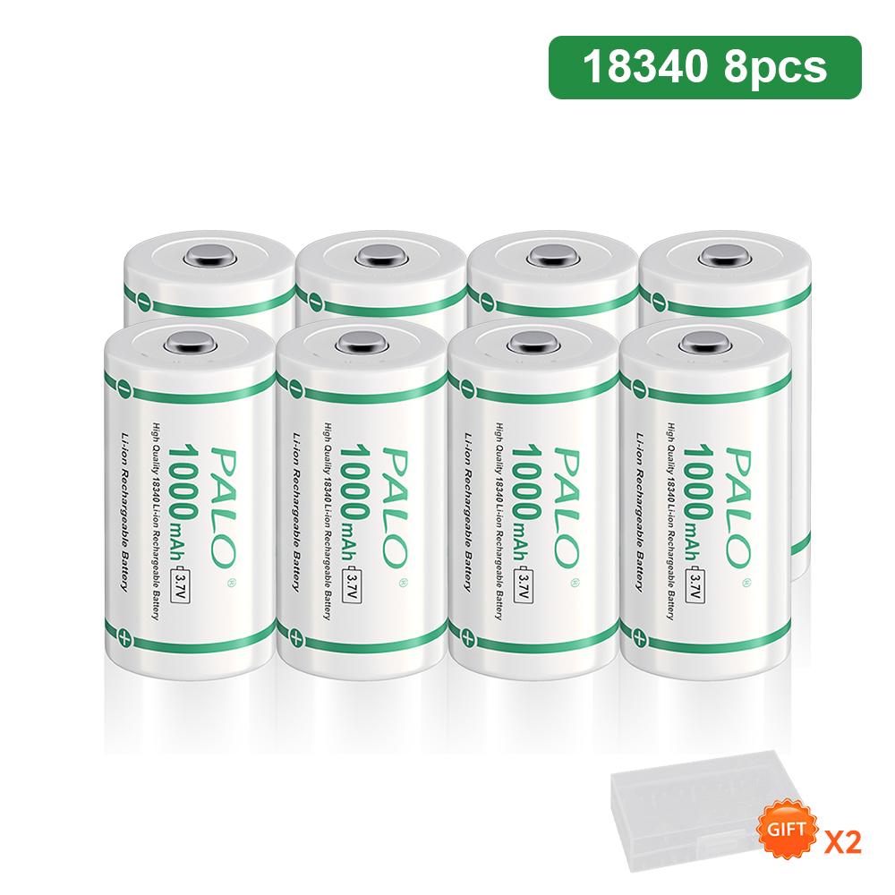 PALO 1000mAh 18350 Lithium Ion Battery 3.7V Rechargeable Li-ion 18350 Cells With Nickel Sheet for Electric Flashlight Toothbrush