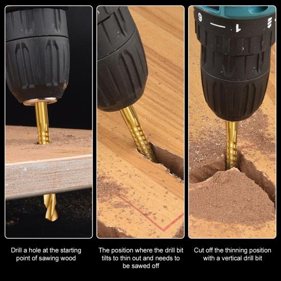 3/4/5/6/6.5/8MM Metal Twist Drill Bits Heavy Duty High Speed Steel Round Shank Drilling Screwing Boring Carving Cutting Drill Bits Woodworking Tools