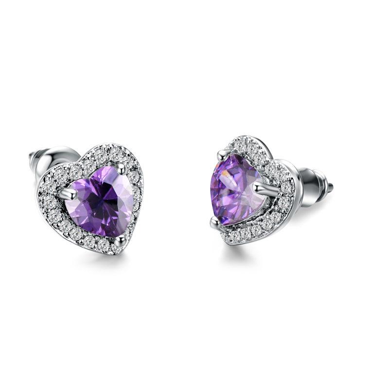Orecchini A Cuore In Argento Sterling 925 Bijoux Blu - Eleganti E Ipoallergenici, Regalo Per Lei