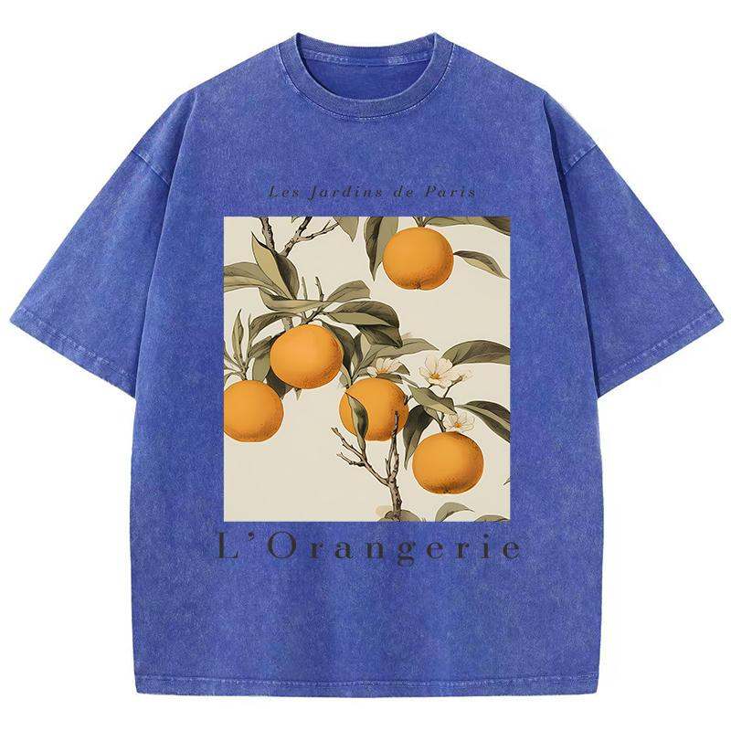 LOrangerie Printing Washed TShirts Womens Cotton Tops Comfortable Distressed ONeck T Shirts Summer Casual Womans Streetwear