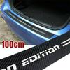 4D Carbon Fiber Rear Trunk Bumper Guard Accessories Decal Sticker Moulding Trim