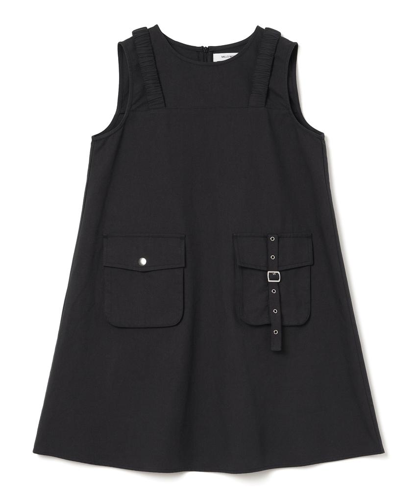 Milo Woman Buckle Strap Mini Dress [Black]