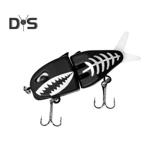6CM/6.5G Multi-Jointed Fishing Lure with Hooks Realistic 2-Section Swimbait Plastic Artificial Bait Freshwater Saltwater Bass Trout Pike Fishing