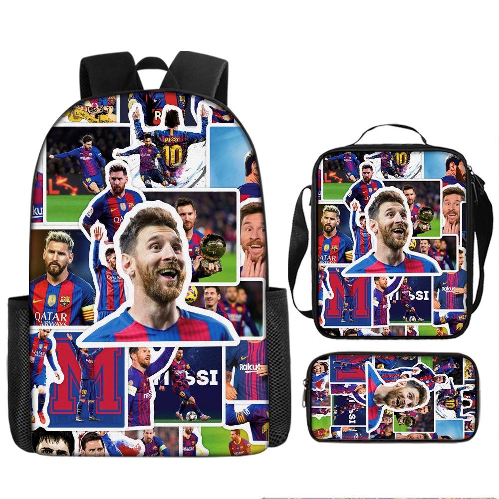 Hot-selling Digital Printing Messi School Bag Set Breathable Durable Cute Style