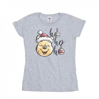 Camiseta feminina/feminina Winnie The Pooh Ho Ho Ho Baubles de algodão