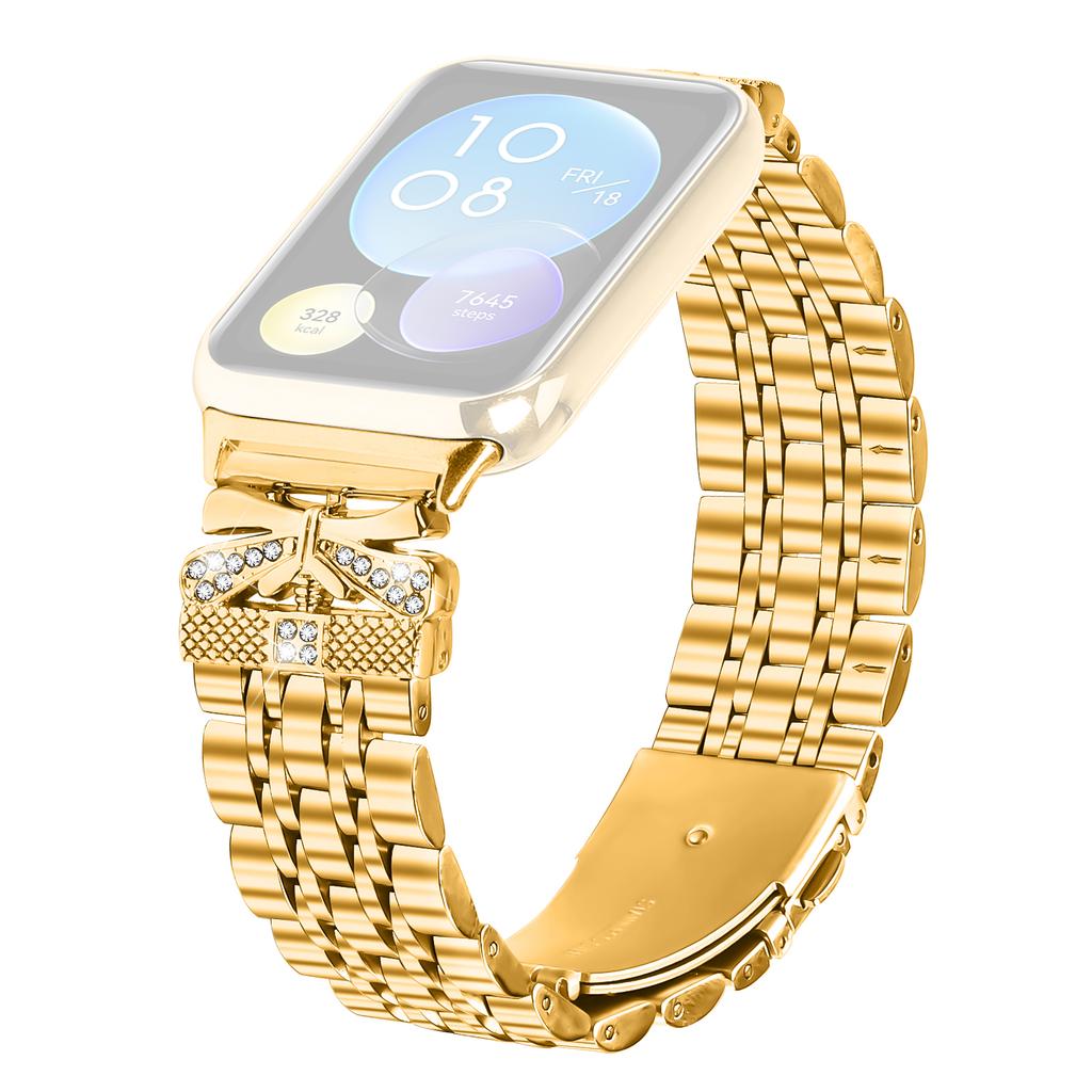 Metallarmband für Xiaomi Smart Band 9 Pro/8 Pro, Strass-Schmetterlingsdekor, Edelstahl-Armband